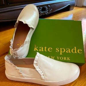 Kate Spade Lilly Ruffled Leather Slide Ons NIB
